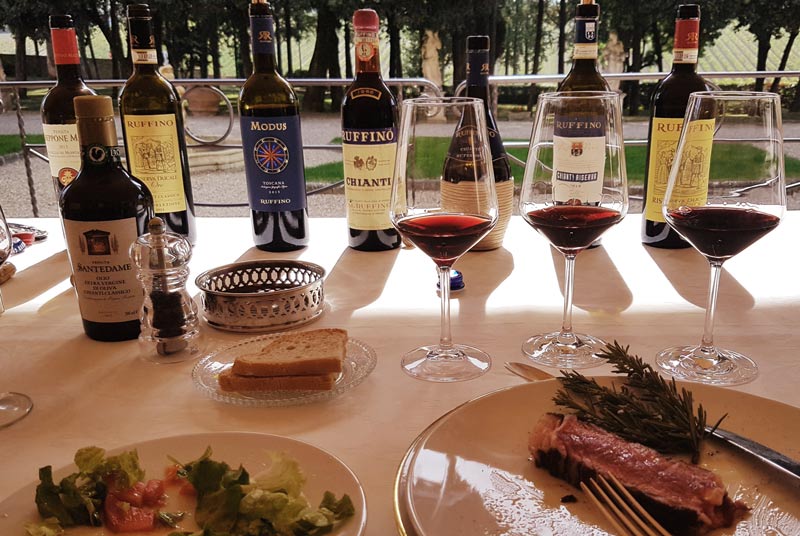 A wine-tasting lunch at Ruffino