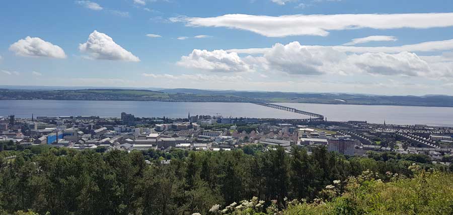 View from Dundee Law in Dundee, Scotland