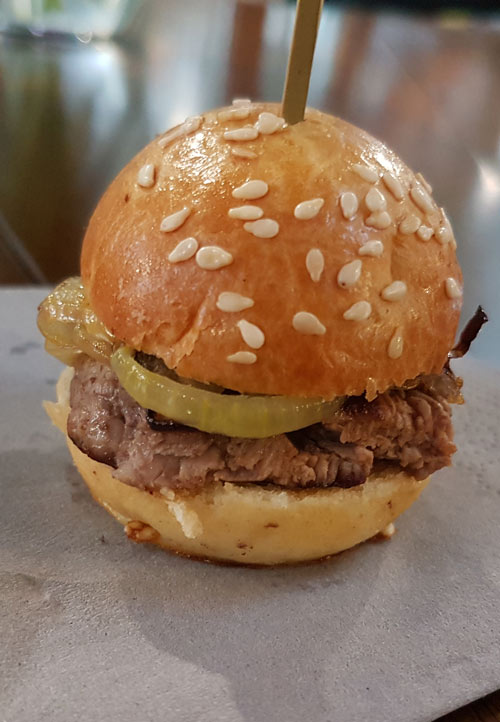 Canal Cruising in France Aboard a Luxury Barge 14 Mini burger with onions