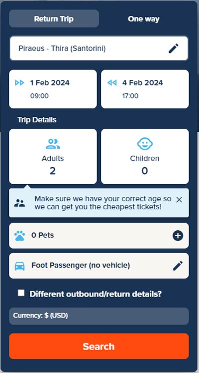 Greek Island Ferries: How to Take the Athens to Santorini Ferry 8 Direct Ferries date search