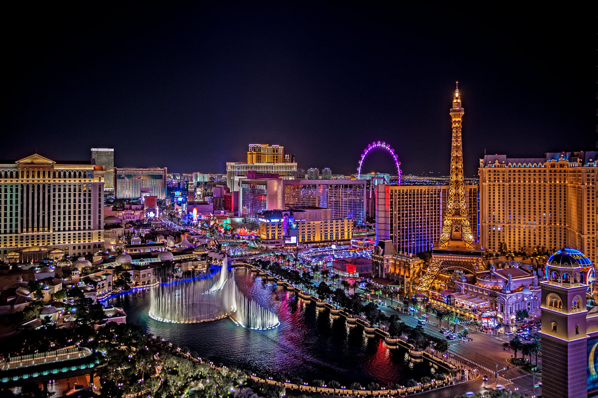 Las Vegas aerial at night