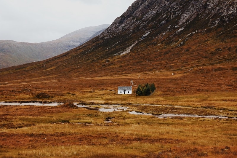 Bothy located in the Scottish Highlands