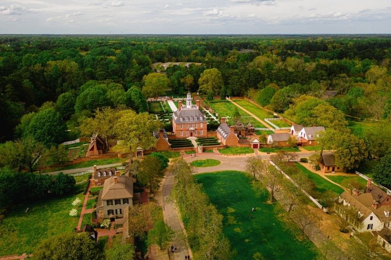 aerial view of Williamsburg