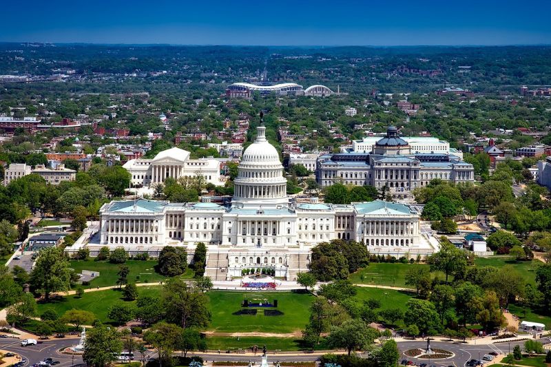 Aerial view of Washington DC