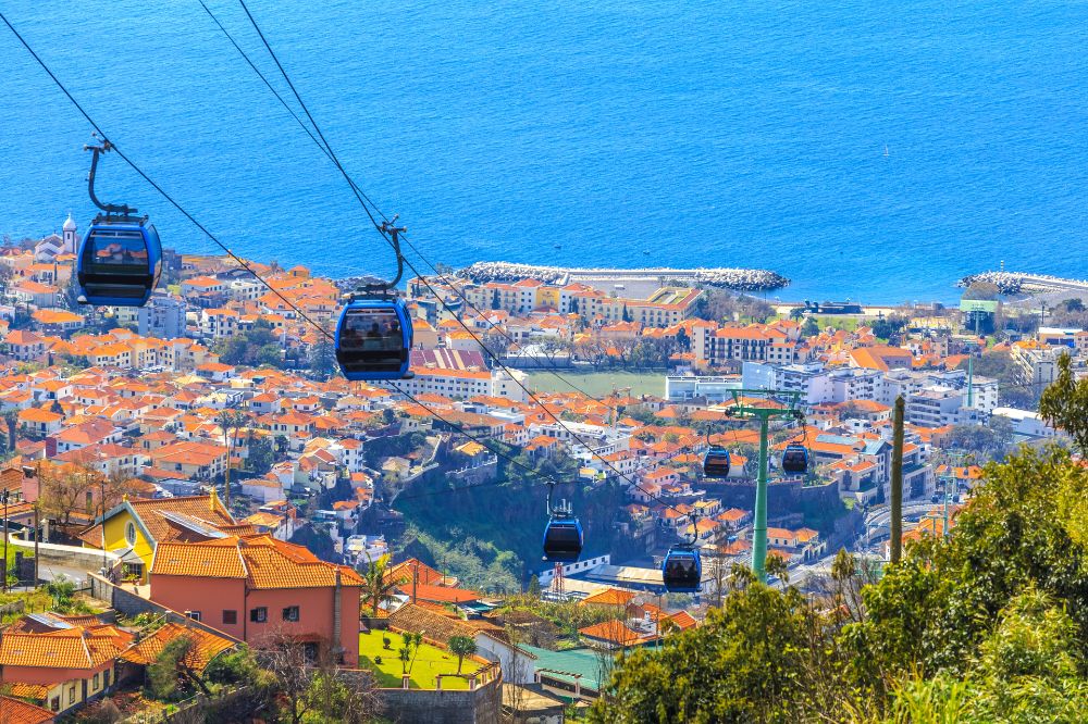 Cable cars above Funchal