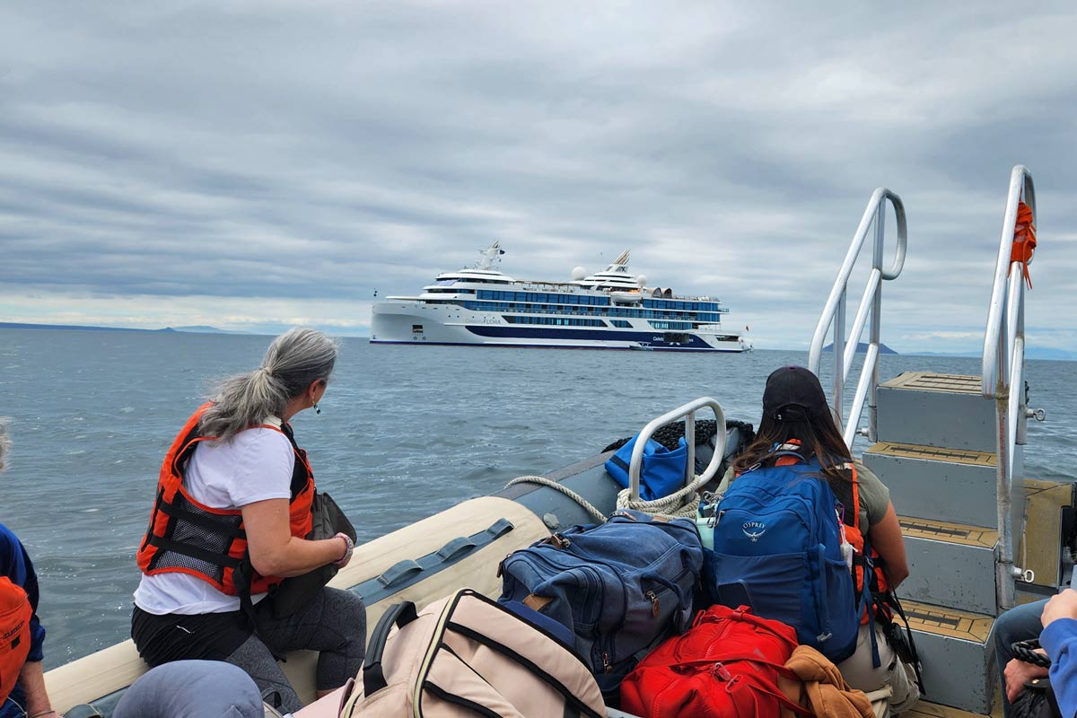 Visiting the Galapagos Islands Aboard Celebrity Flora 2 approaching Flora