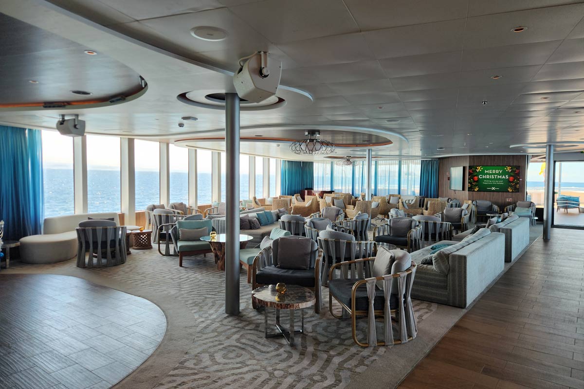 Visiting the Galapagos Islands Aboard Celebrity Flora 5 Celebrity Flora main lounge