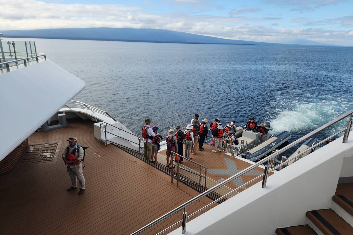 Visiting the Galapagos Islands Aboard Celebrity Flora 6 getting on the tender