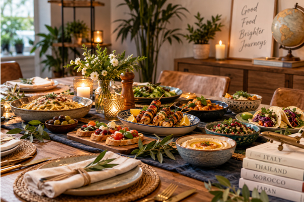 How to Host a Global-Inspired Dinner Party at Home (Recipes, Drinks & Travel Ideas) 1 global dinner